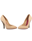 Tweed Crystal Cream Heels-38"