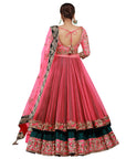 Manish Malhotra Pink And Dark Green Sharrara