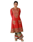 Red Anarkali Sequence Work Dress