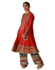Red Anarkali Sequence Work Dress