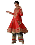 Red Anarkali Sequence Work Dress