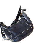 Moschino Biker Shoulder Dark Blue Bag