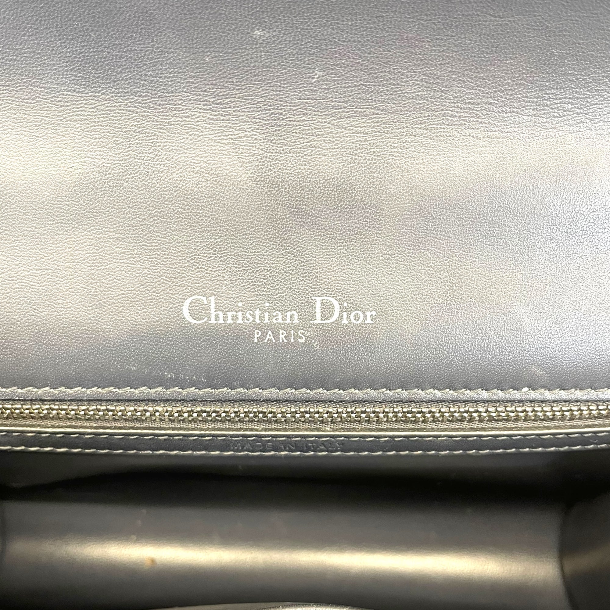Christian Dior Diorama Medium Patent Blue Flap Bag