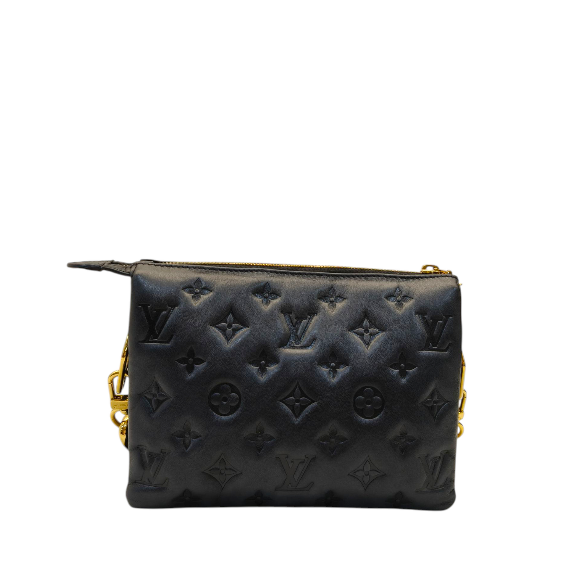 Louis Vuitton Black Monogram Embossed Coussin PM Bag