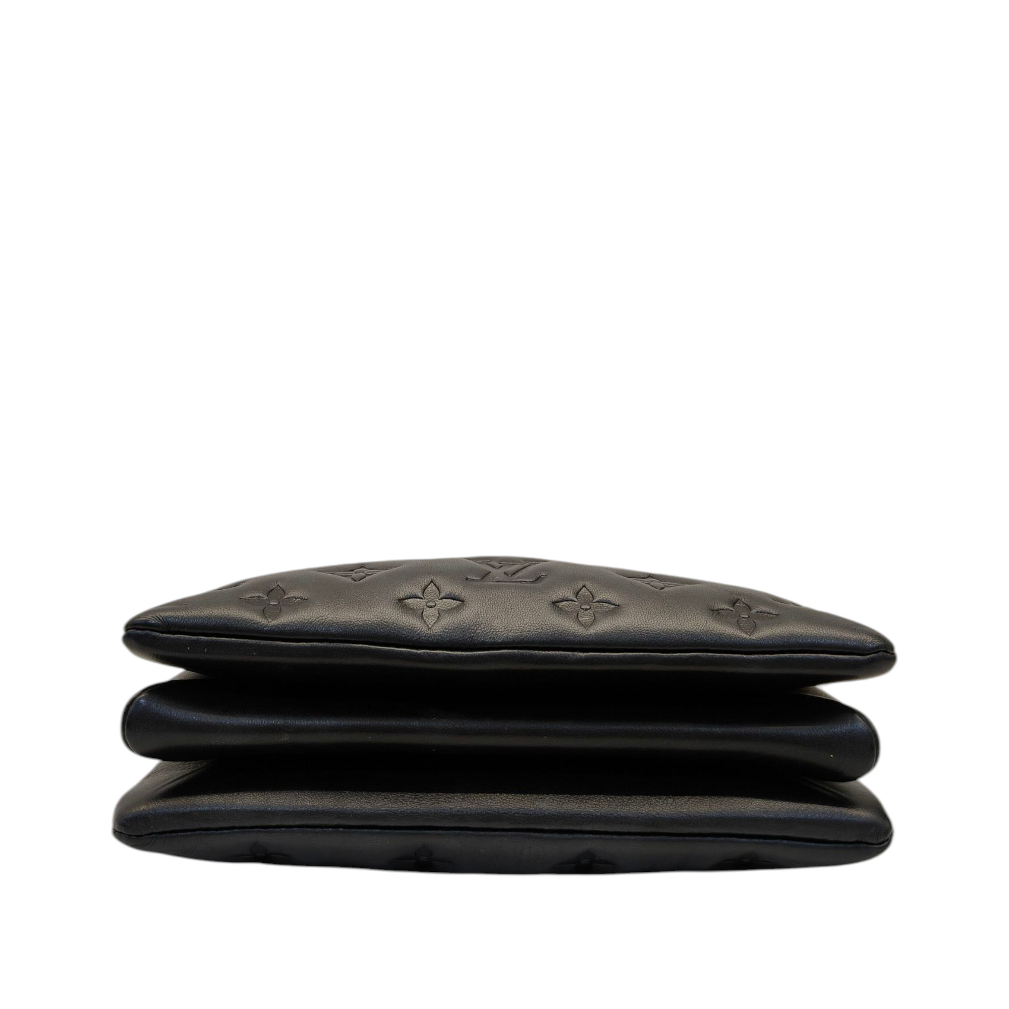 Louis Vuitton Black Monogram Embossed Coussin PM Bag