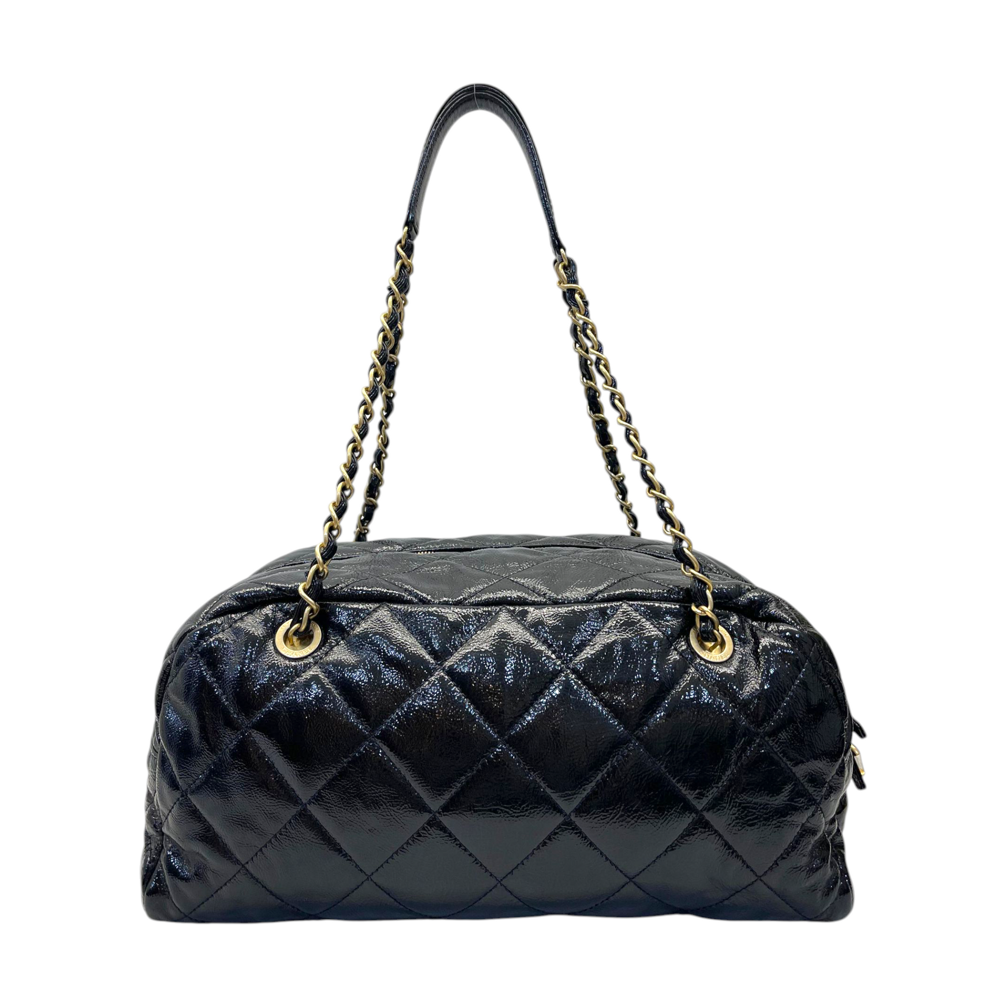 Chanel Shiny Aged Calfskin Bowler Bag Medium