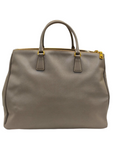 Prada Dark Grey Saffiano Lux Leather Large Galleria Double Zip Tote Bag