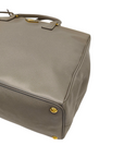 Prada Dark Grey Saffiano Lux Leather Large Galleria Double Zip Tote Bag