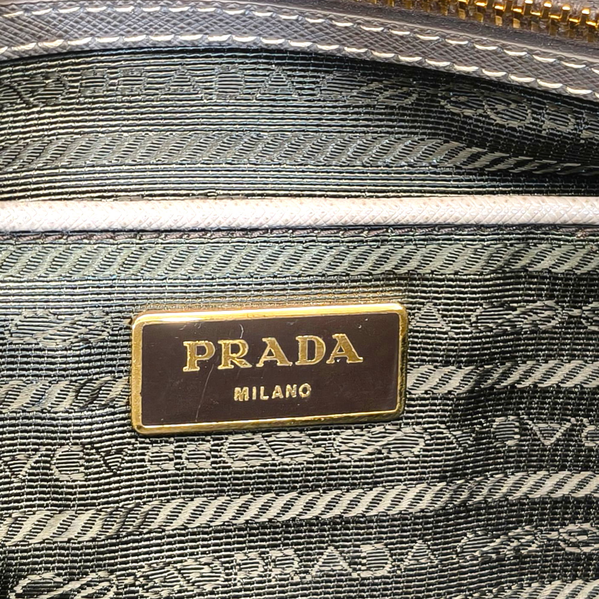 Prada Dark Grey Saffiano Lux Leather Large Galleria Double Zip Tote Bag