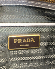 Prada Dark Grey Saffiano Lux Leather Large Galleria Double Zip Tote Bag