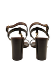Saint Laurent Brown Leather Cassandre Thong Sandals EU 38.5