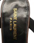 Saint Laurent Brown Leather Cassandre Thong Sandals EU 38.5