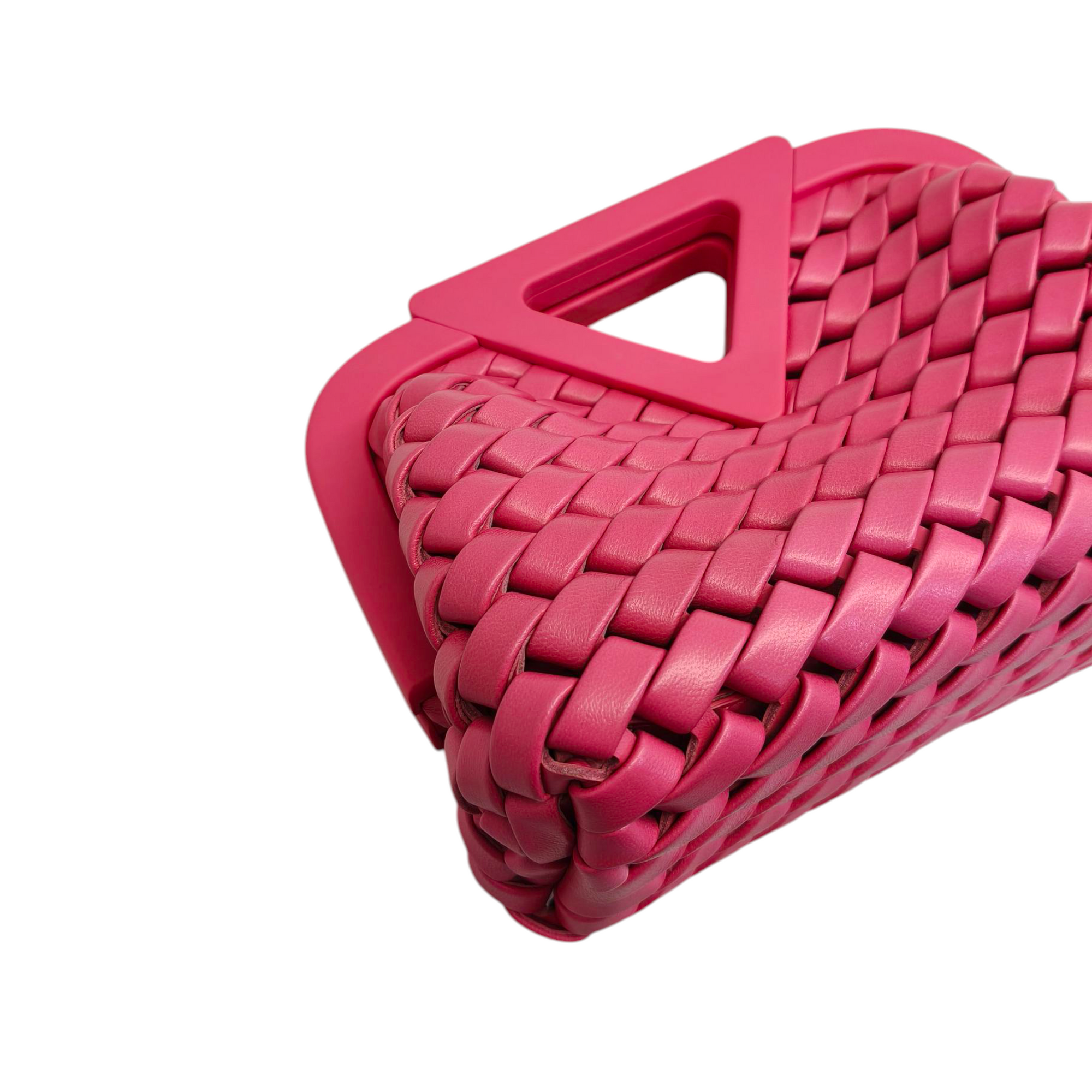 Bottega Veneta Pink Woven Leather Point Shoulder Bag