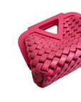 Bottega Veneta Pink Woven Leather Point Shoulder Bag