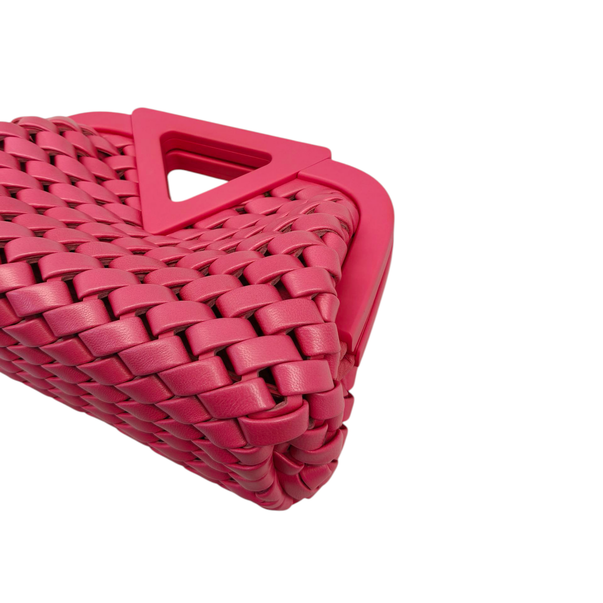 Bottega Veneta Pink Woven Leather Point Shoulder Bag