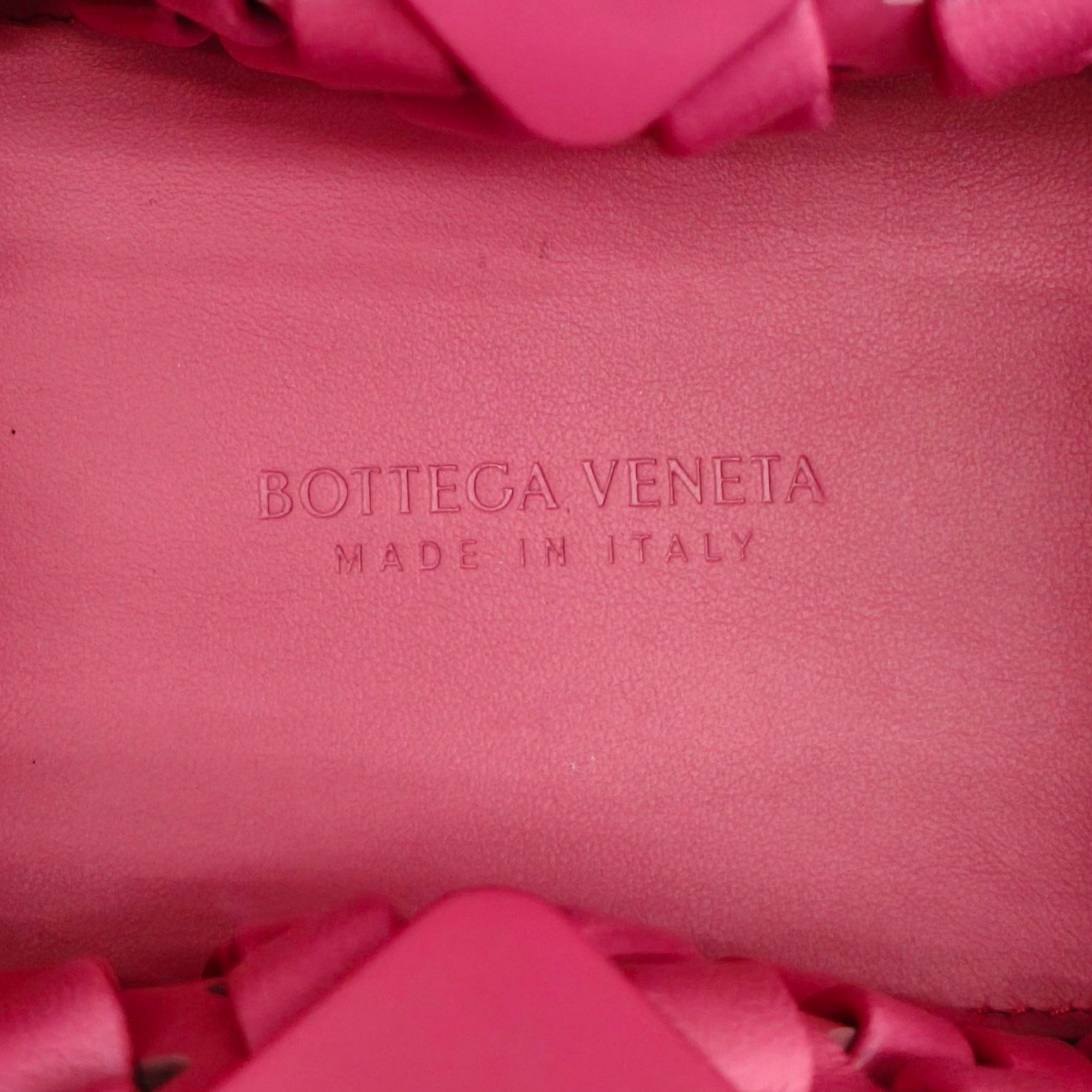 Bottega Veneta Pink Woven Leather Point Shoulder Bag