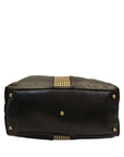 Yves Saint Laurent Rive Gauche Black Leather Studded Y Boston Duffle Bag