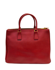 Prada Red Saffiano Lux Leather Large Double Zip Tote Bag