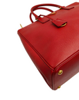 Prada Red Saffiano Lux Leather Large Double Zip Tote Bag