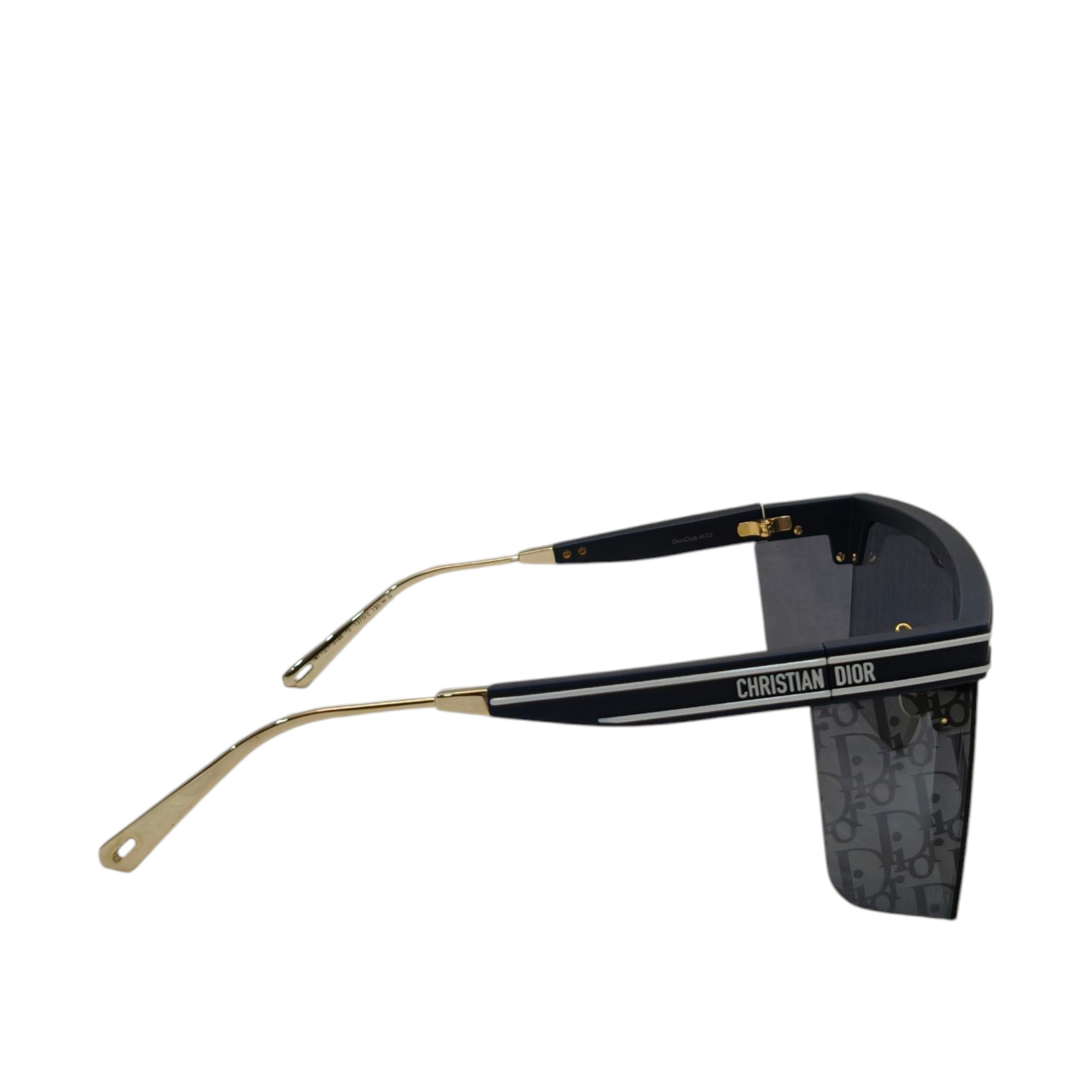 Dior Navy Blue Oblique DiorClub M1U Shield Sunglasses