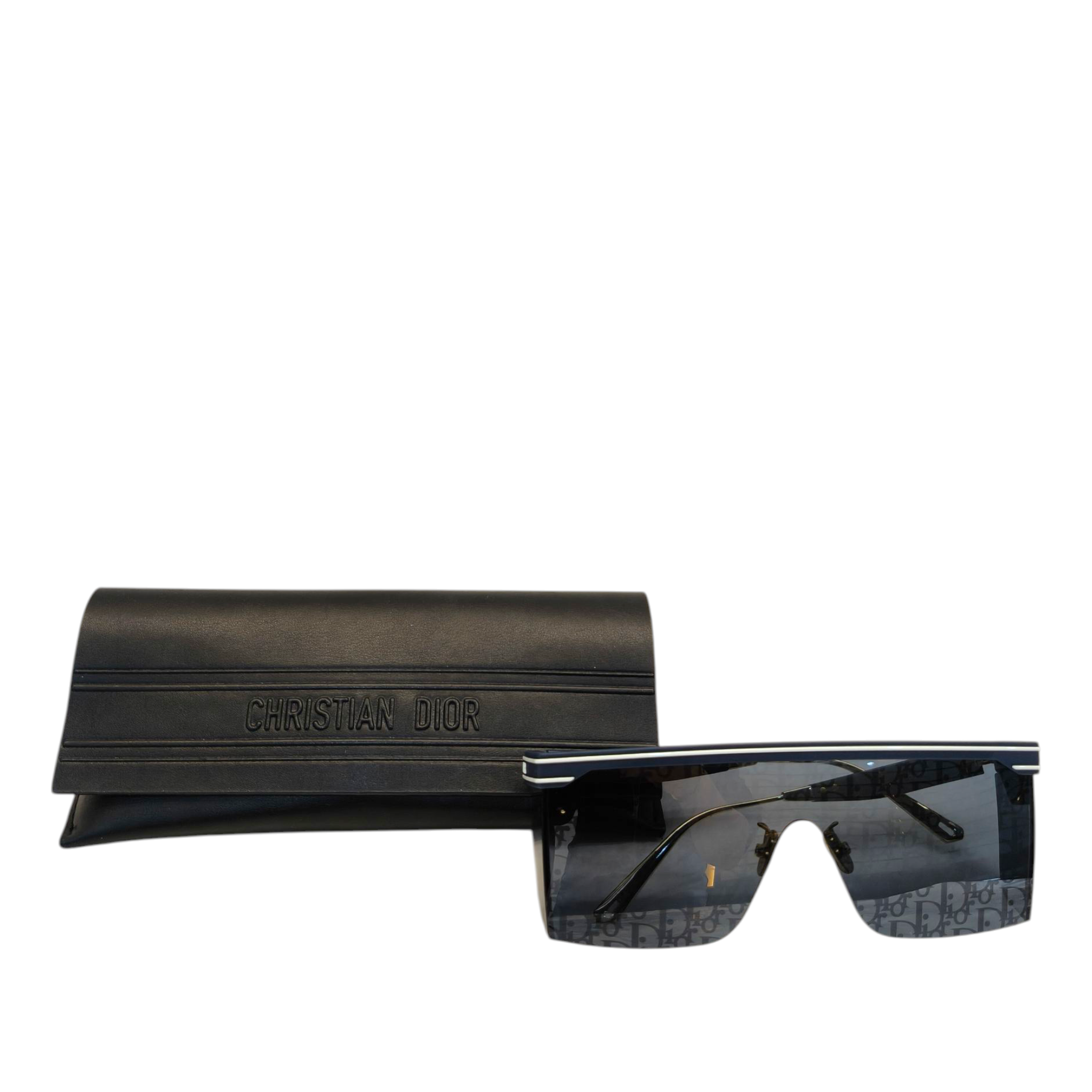 Dior Navy Blue Oblique DiorClub M1U Shield Sunglasses