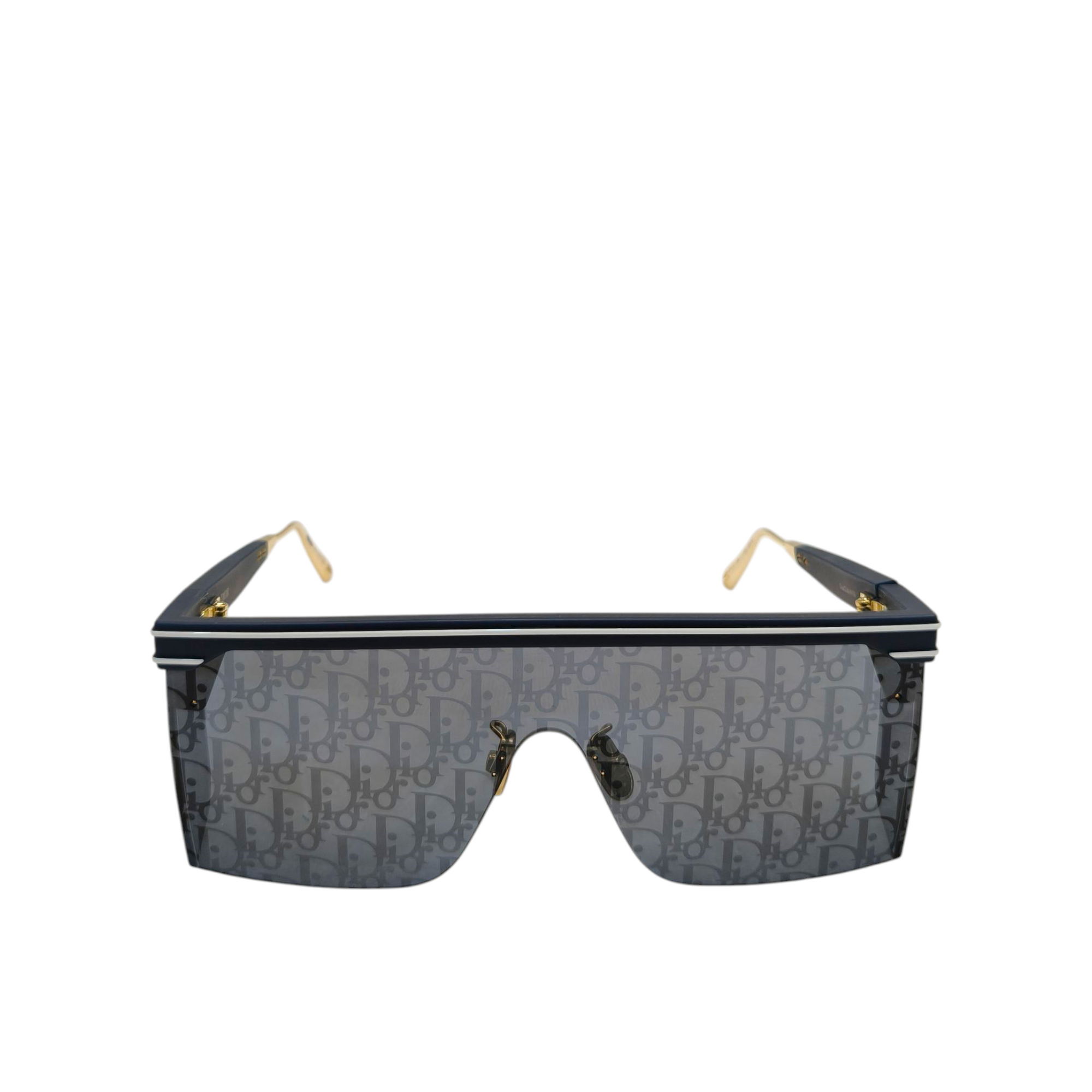 Dior Navy Blue Oblique DiorClub M1U Shield Sunglasses