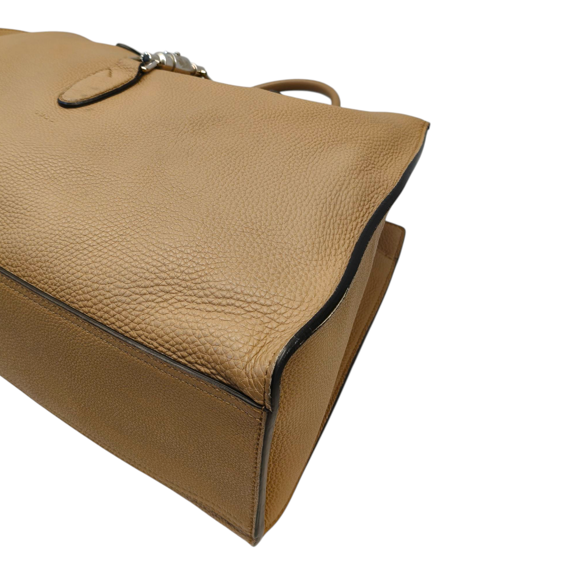 Gucci Tortilla Brown Pebbled Leather Large Jackie Tote Bag
