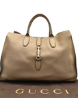 Gucci Tortilla Brown Pebbled Leather Large Jackie Tote Bag