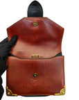 Prada Black/Maroon Leather Animalier Cahier Flap Top Handle Bag