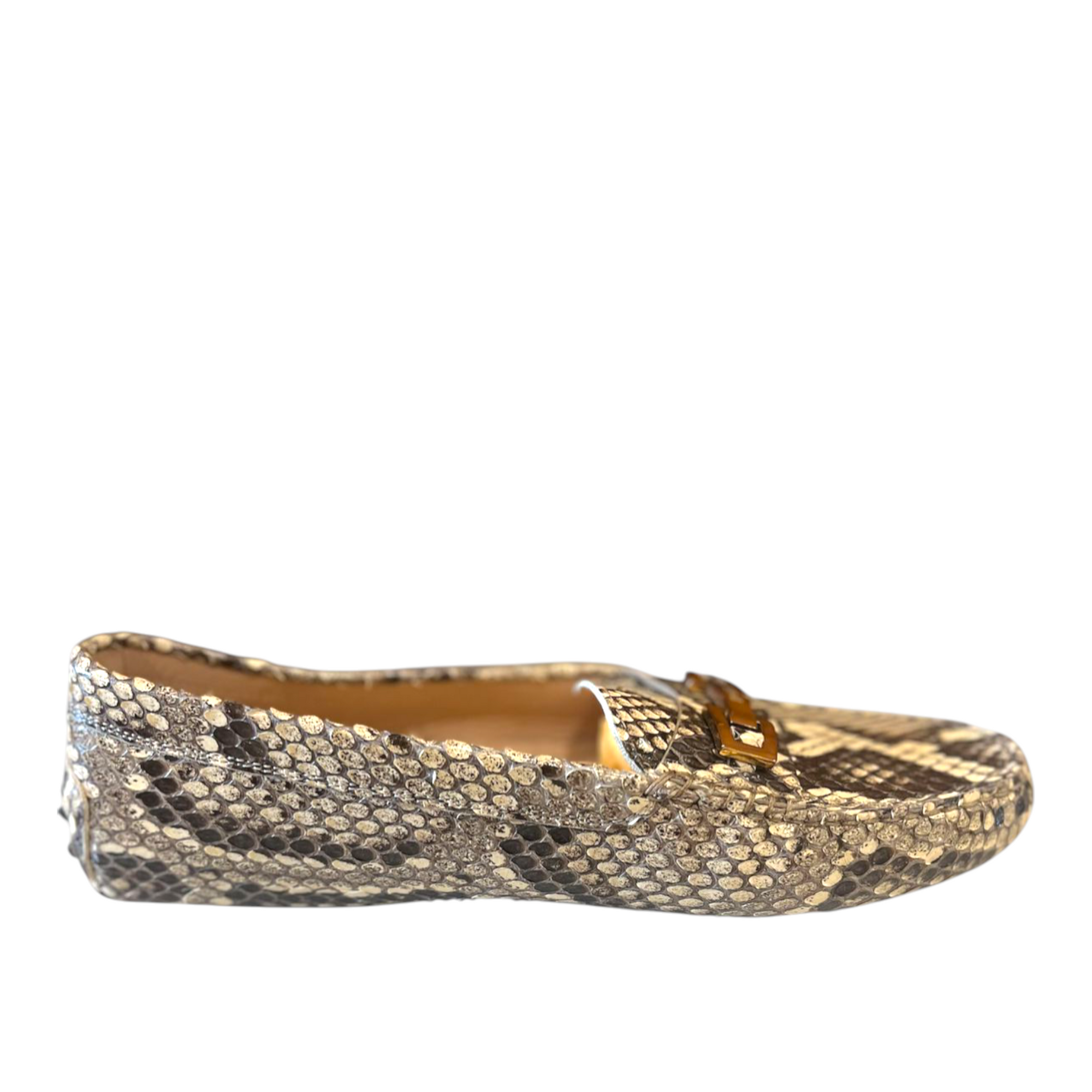 Tod's Two Tone Python Double T Metal Loafers EU 39