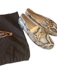 Tod's Two Tone Python Double T Metal Loafers EU 39
