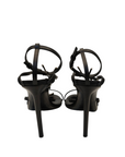 Saint Laurent Paris Black Leather Cassandra Ankle Strap Sandals EU 35.5