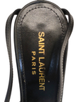 Saint Laurent Paris Black Leather Cassandra Ankle Strap Sandals EU 35.5