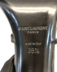 Saint Laurent Paris Black Leather Cassandra Ankle Strap Sandals EU 35.5