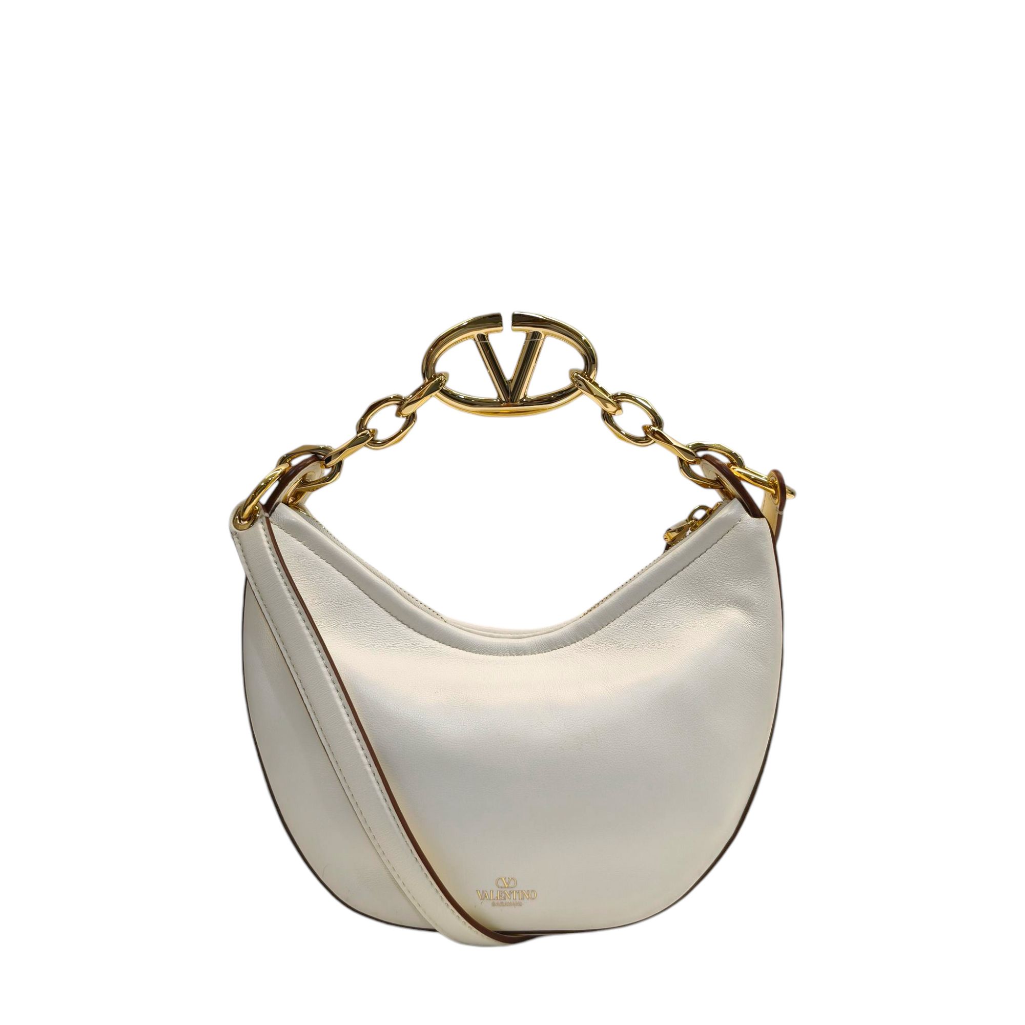 Valentino Moon Mini Hobo Gold Metallic Calfskin Handbag