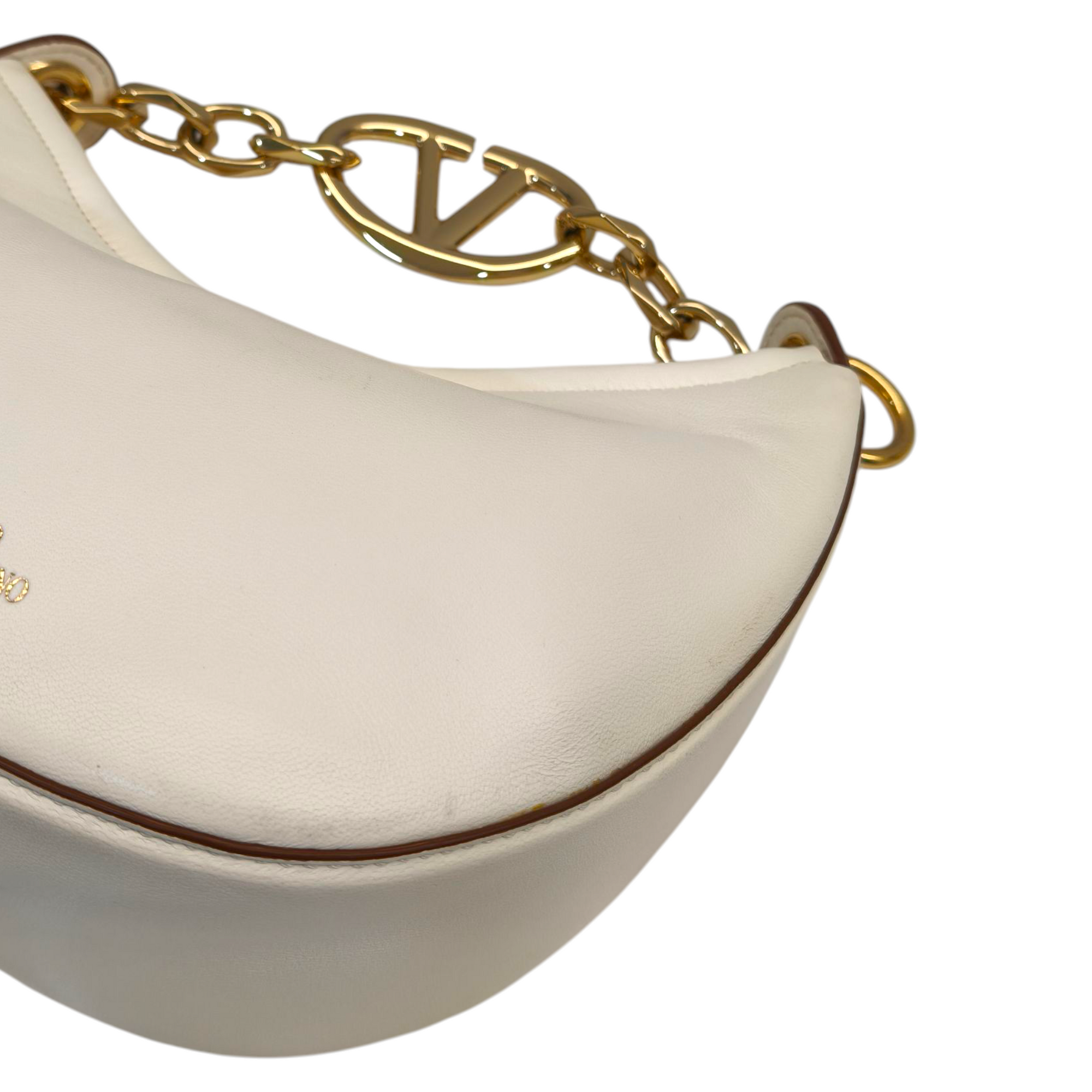 Valentino Moon Mini Hobo Gold Metallic Calfskin Handbag