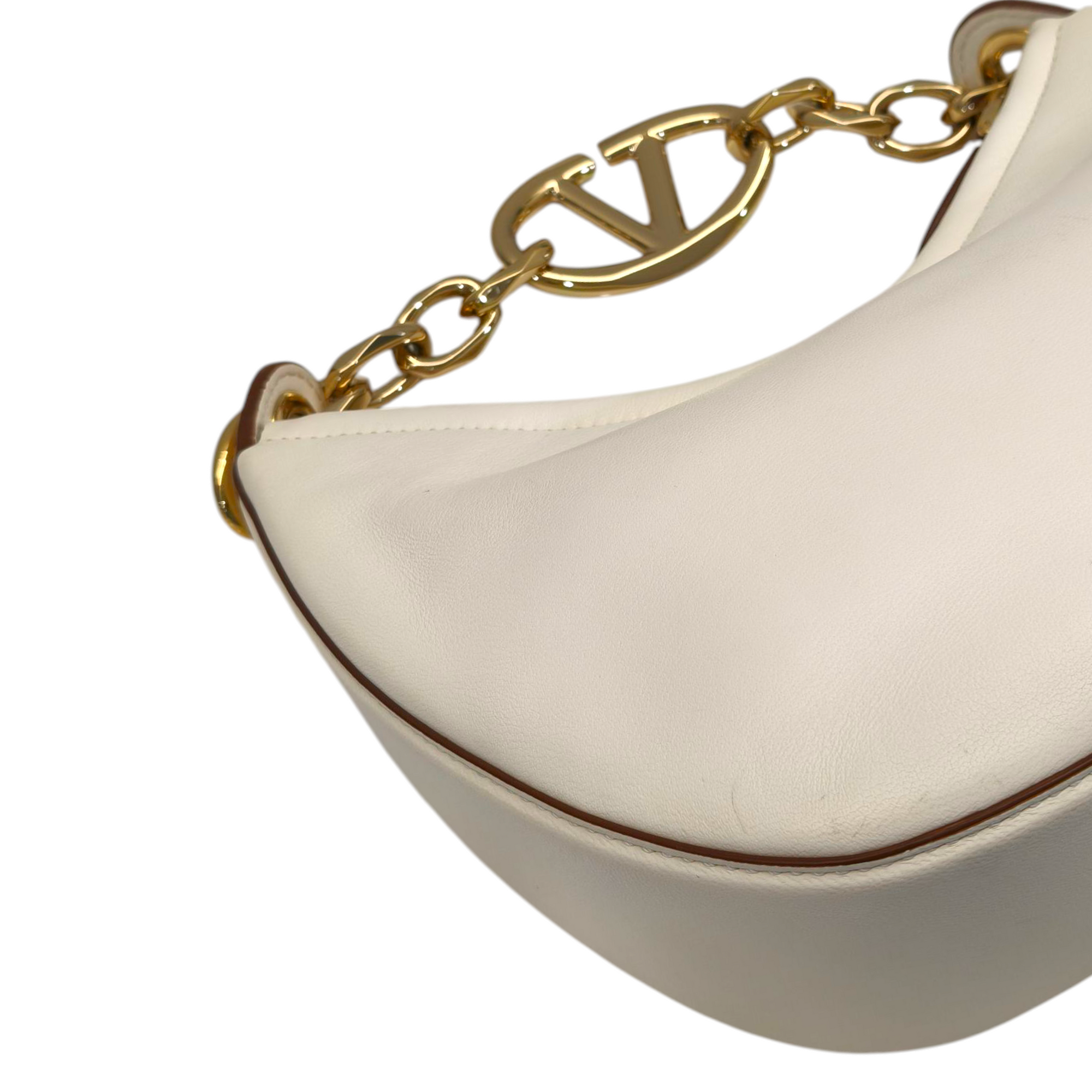Valentino Moon Mini Hobo Gold Metallic Calfskin Handbag