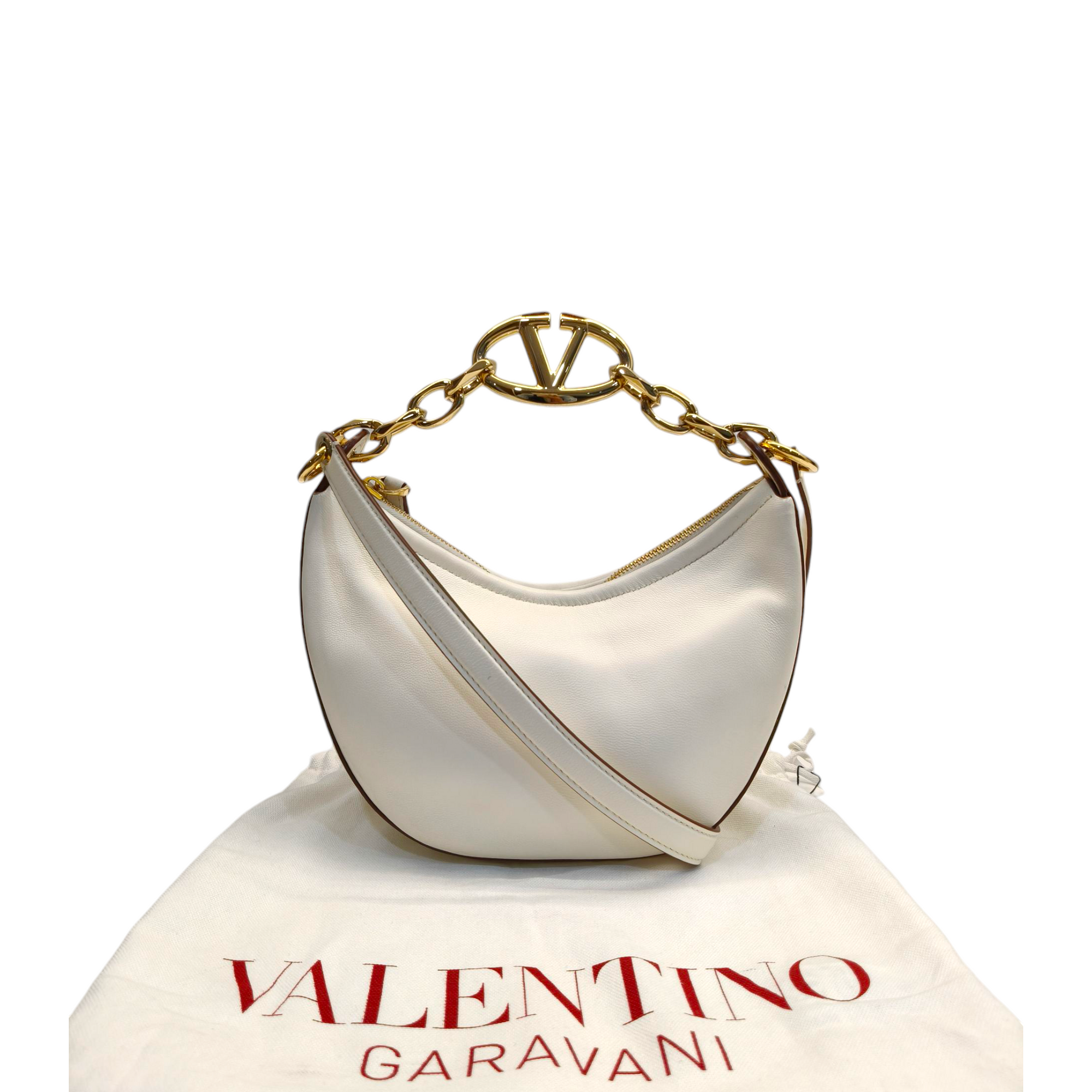 Valentino Moon Mini Hobo Gold Metallic Calfskin Handbag
