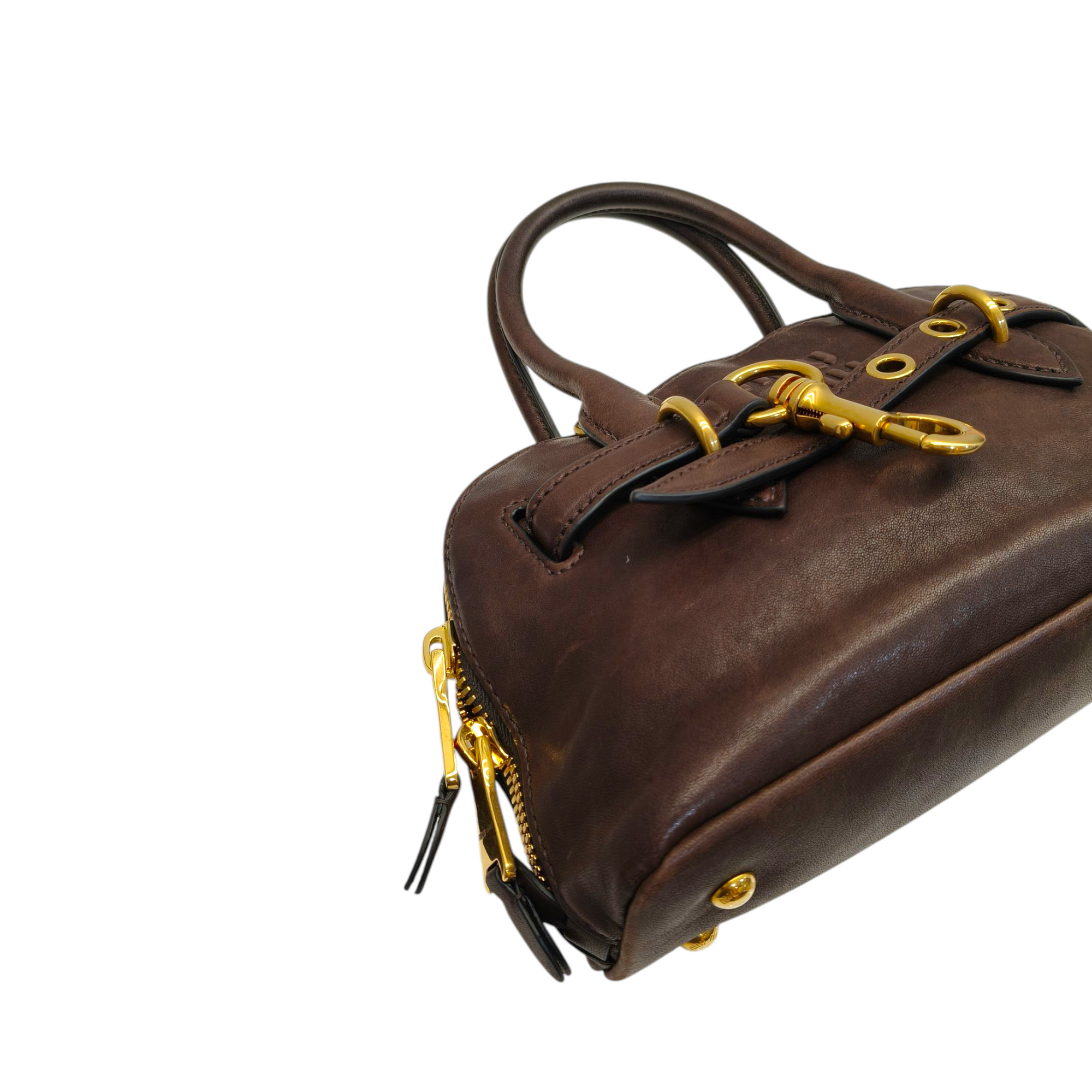 Miu Miu Aventure Nappa Leather Top Handle Bag