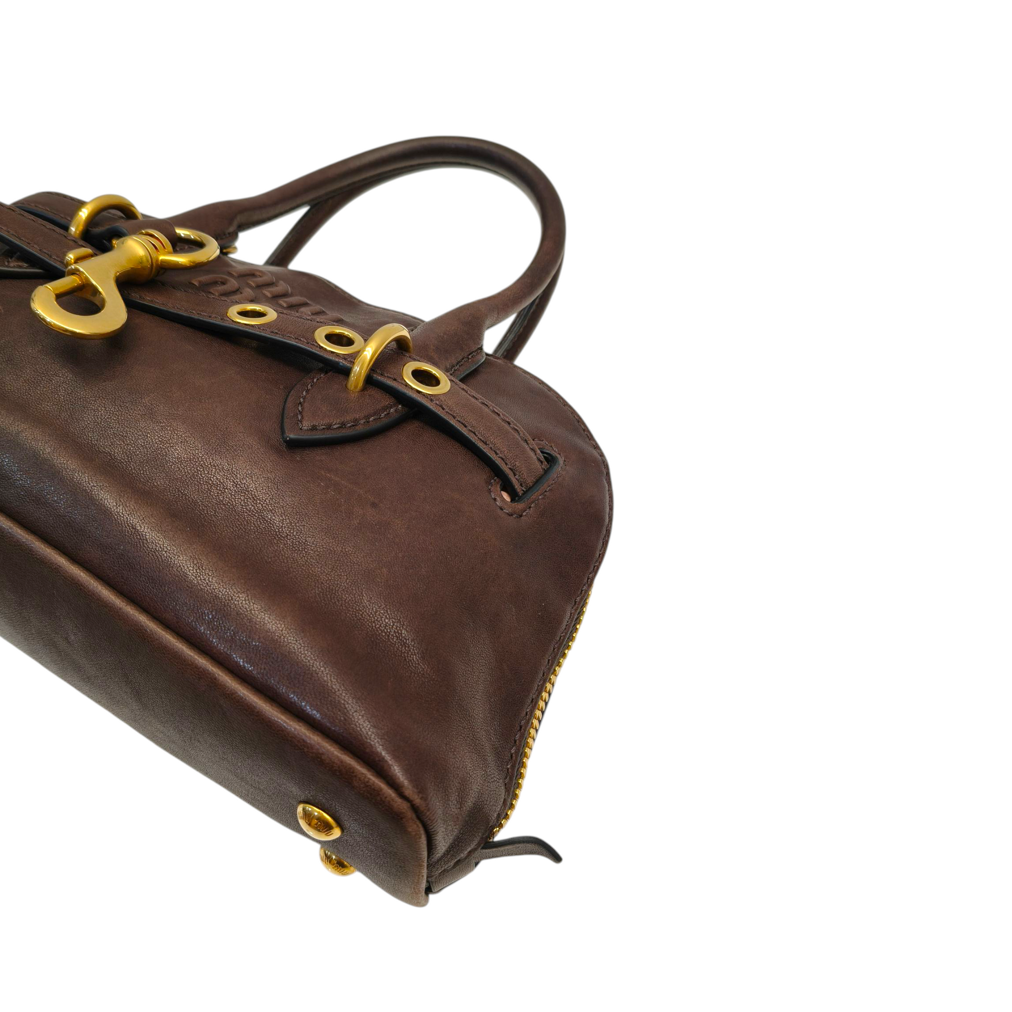 Miu Miu Aventure Nappa Leather Top Handle Bag