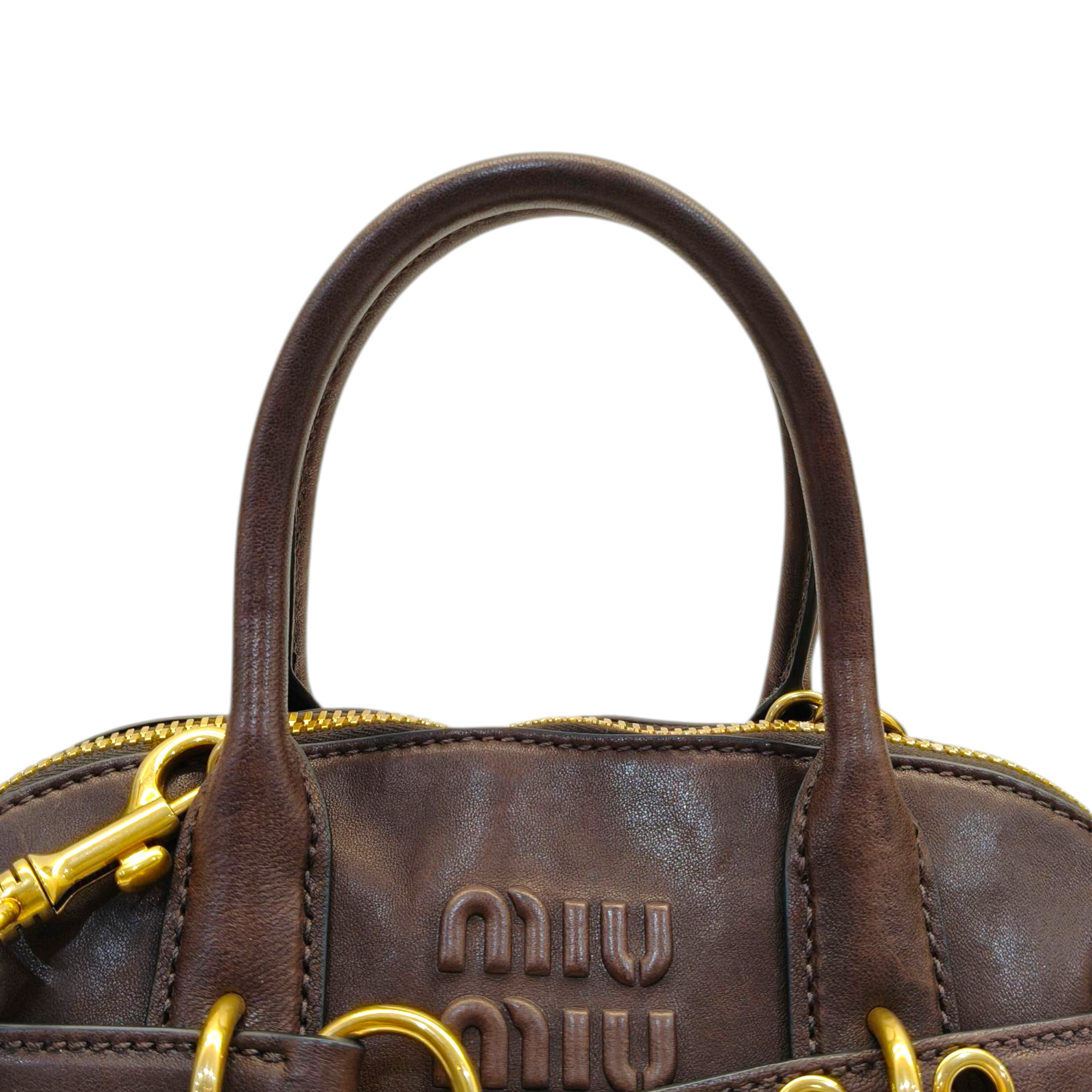 Miu Miu Aventure Nappa Leather Top Handle Bag