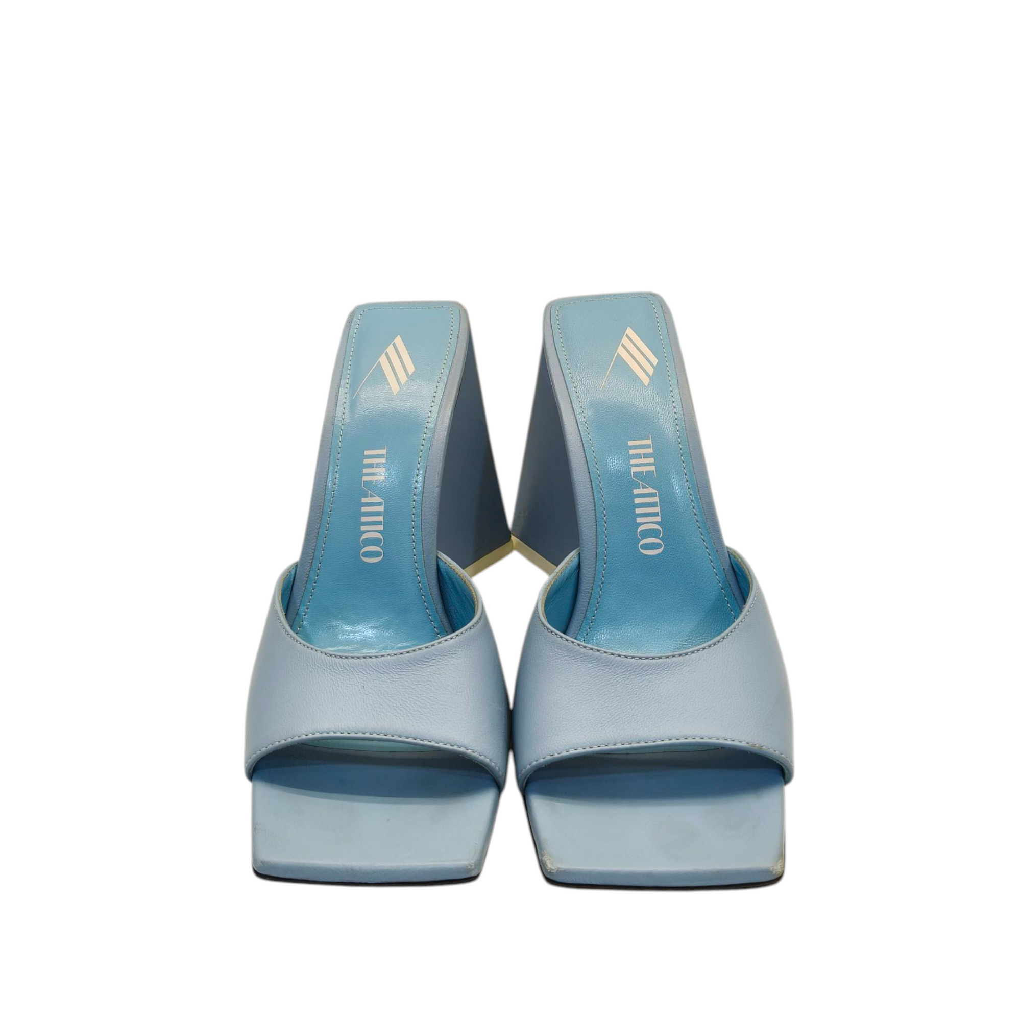 The Attico Sky Blue Leather Devon Open Toe Sandals - EU 36