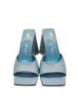 The Attico Sky Blue Leather Devon Open Toe Sandals - EU 36