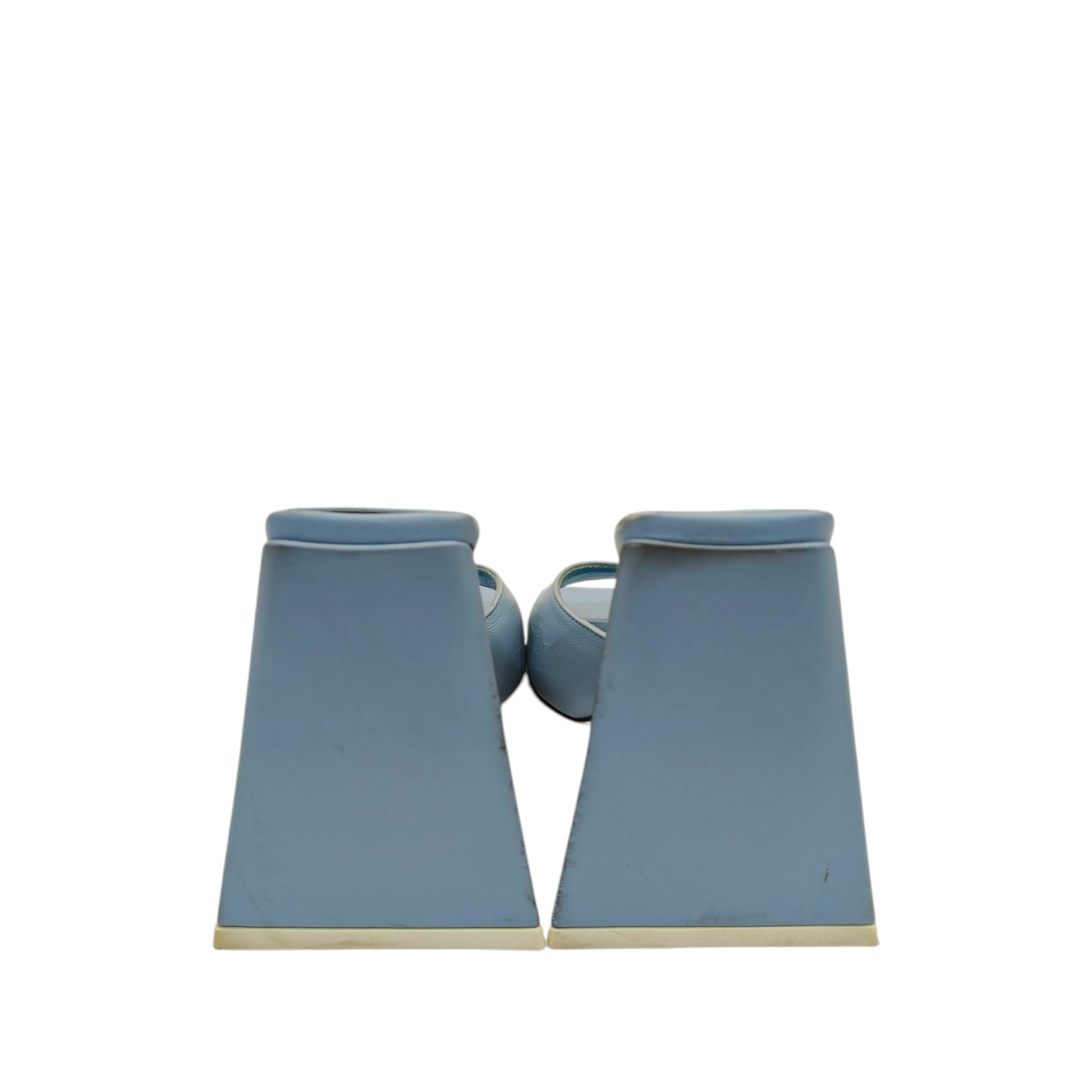 The Attico Sky Blue Leather Devon Open Toe Sandals - EU 36