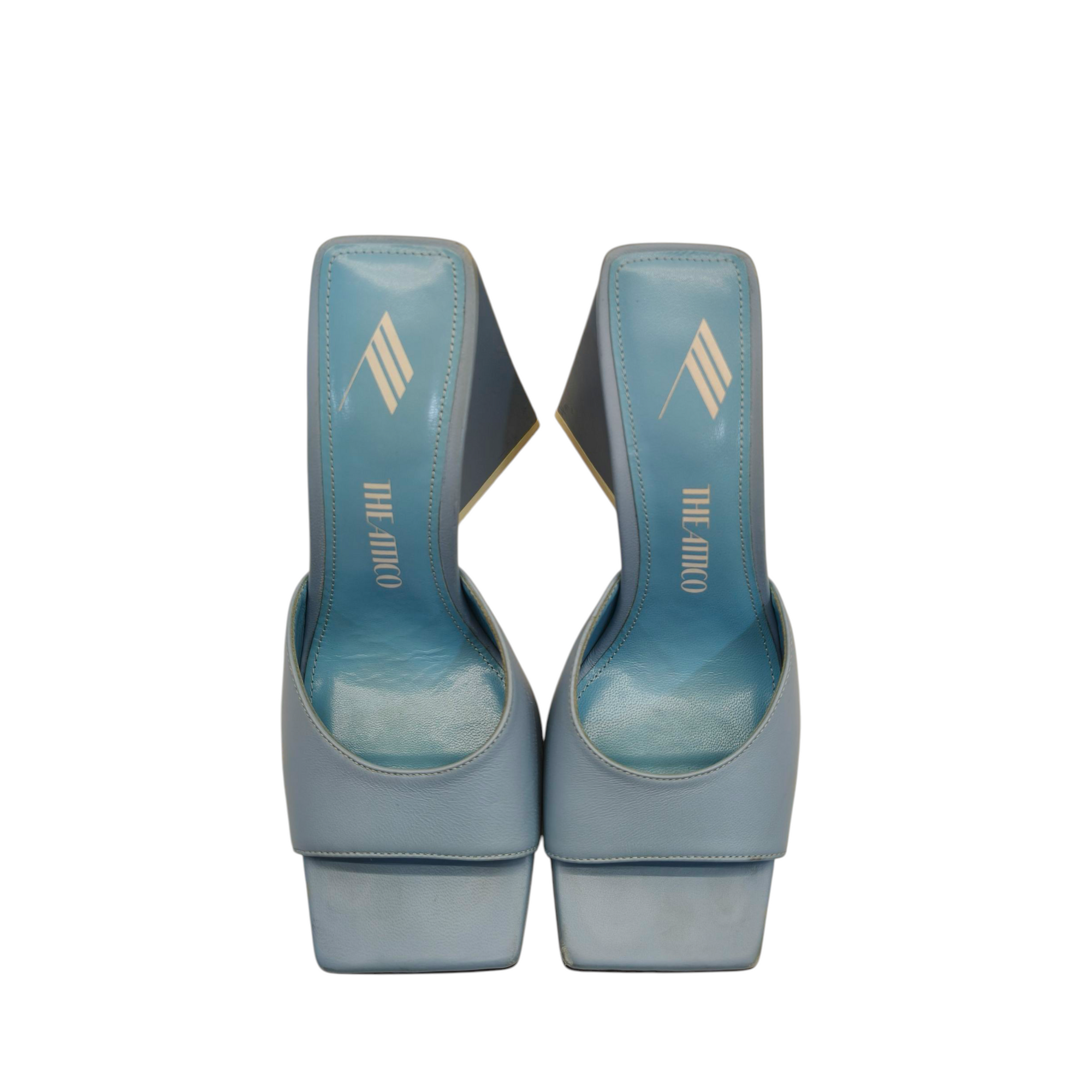 The Attico Sky Blue Leather Devon Open Toe Sandals - EU 36