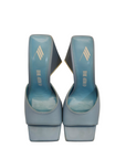The Attico Sky Blue Leather Devon Open Toe Sandals - EU 36