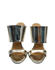 Giuseppe Zanotti Metallic Silver Leather Andrea Mules EU 36