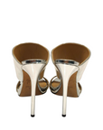 Giuseppe Zanotti Metallic Silver Leather Andrea Mules EU 36