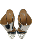 Giuseppe Zanotti Metallic Silver Leather Andrea Mules EU 36