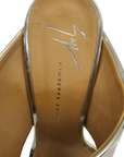 Giuseppe Zanotti Metallic Silver Leather Andrea Mules EU 36